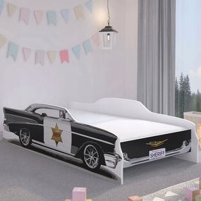 DomTextilu Exkluzívna detská posteľ pre mladého šerifa 140 x 70 cm  Čierna 46400