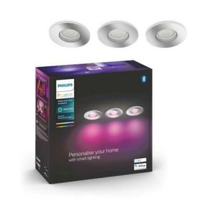 Hue Bluetooth LED White and Color Ambiance set 3ks Koupelnových podhledových svítidel Philips Xamento 8719514355392 GU10 3x5,7W 3x806lm 2000-6500K RGB IP44 9,3cm chromové, stmívatelné