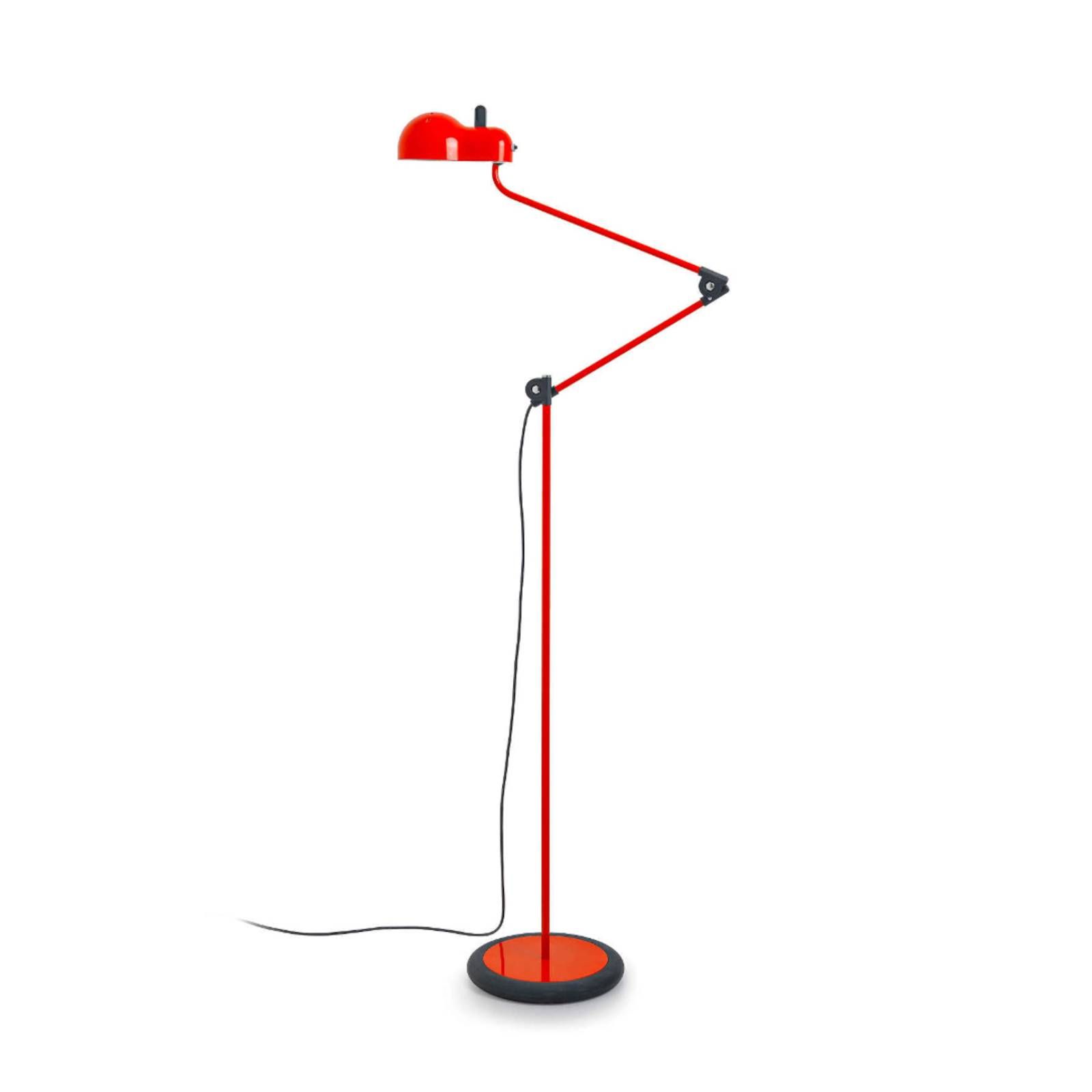 Stilnovo Topo stojacia LED lampa, červená, Obývacia izba / jedáleň, kov, polyetylén, E27, 7W, K: 140cm
