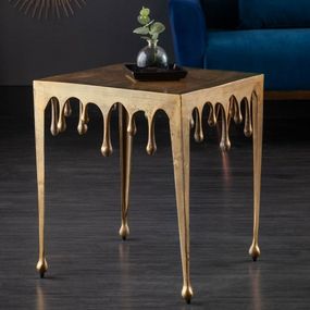 Estila Art-deco príručný stolík Liquid Line zlatej farby z kovu 50cm