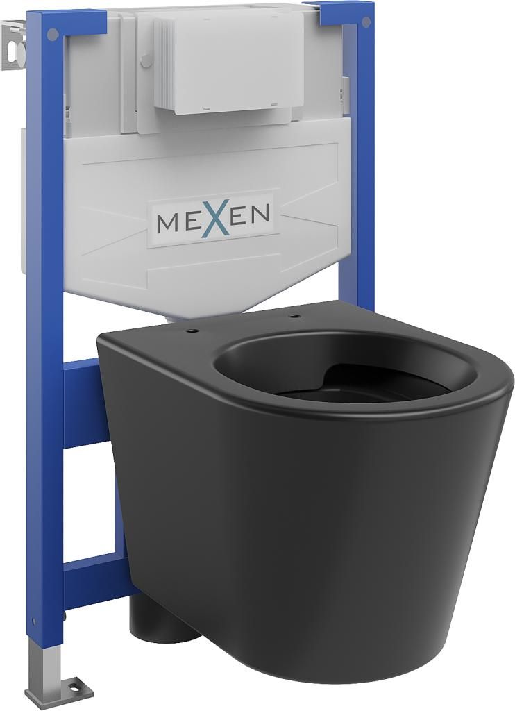 MEXEN/S - WC predstenová inštalačná sada Fenix XS-F s misou WC Rico, čierna mat 6803372XX85