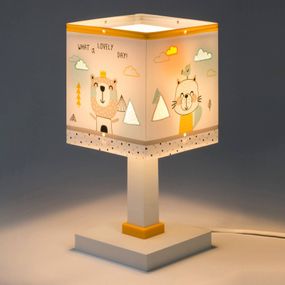 Dalber Hello Little stolová lampa do detskej izby, Detská izba, plast, E14, 40W, P: 13.5 cm, L: 13.5 cm, K: 29cm