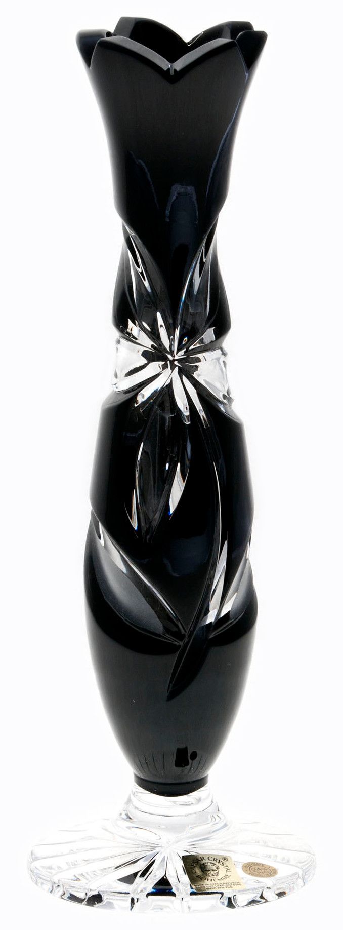 Krištáľová váza Linda, farba čierna, výška 230 mm