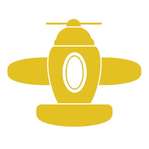 Pieris design Lietadlo s kabínou - nálepka na stenu žltá