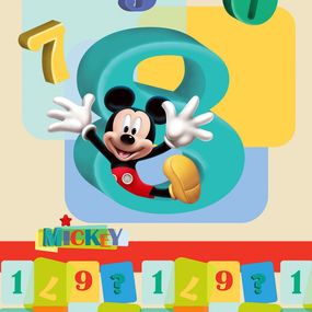 FCP L 6143 AG Design textilný foto záves detský obrazový Mickey Mouse Disney FCPL 6143 s úplným zatienením, veľkosť 140 x 245 cm