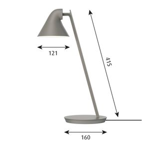 Louis Poulsen NJP Mini stolová LED lampa, taupe, Obývacia izba / jedáleň, oceľ, hliník, 10W, K: 41.5cm