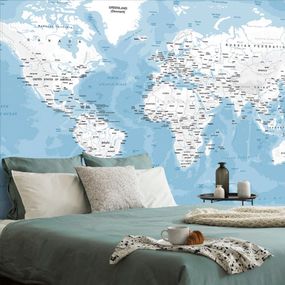 Samolepiaca tapeta štýlová mapa sveta - 450x300