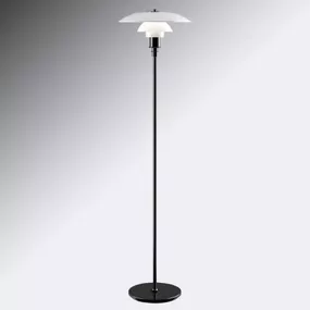 Louis Poulsen PH 3 1/2-2 1/2 stojaca lampa, čierna, Obývacia izba / jedáleň, mosadz, oceľ, sklo, E27, 100W, K: 130cm