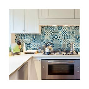 Sada 60 nástenných samolepiek Ambiance Wall Decal Cement Tiles Riana, 15 × 15 cm