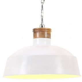 Závesná lampa biela / mangovníkové drevo Dekorhome 58 cm