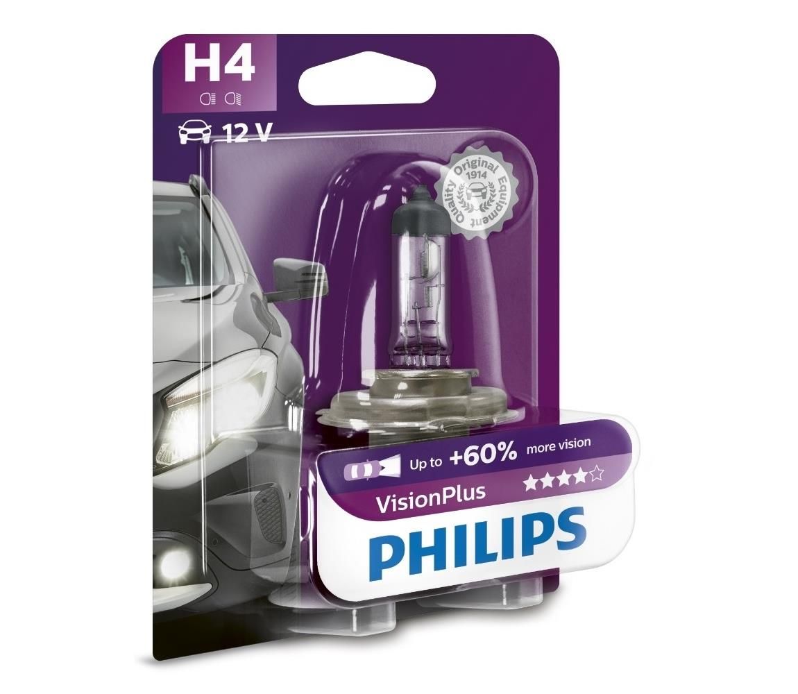 Autožiarovka Philips VISION PLUS 12342VPB1 H4 P43t-38/55W/12V