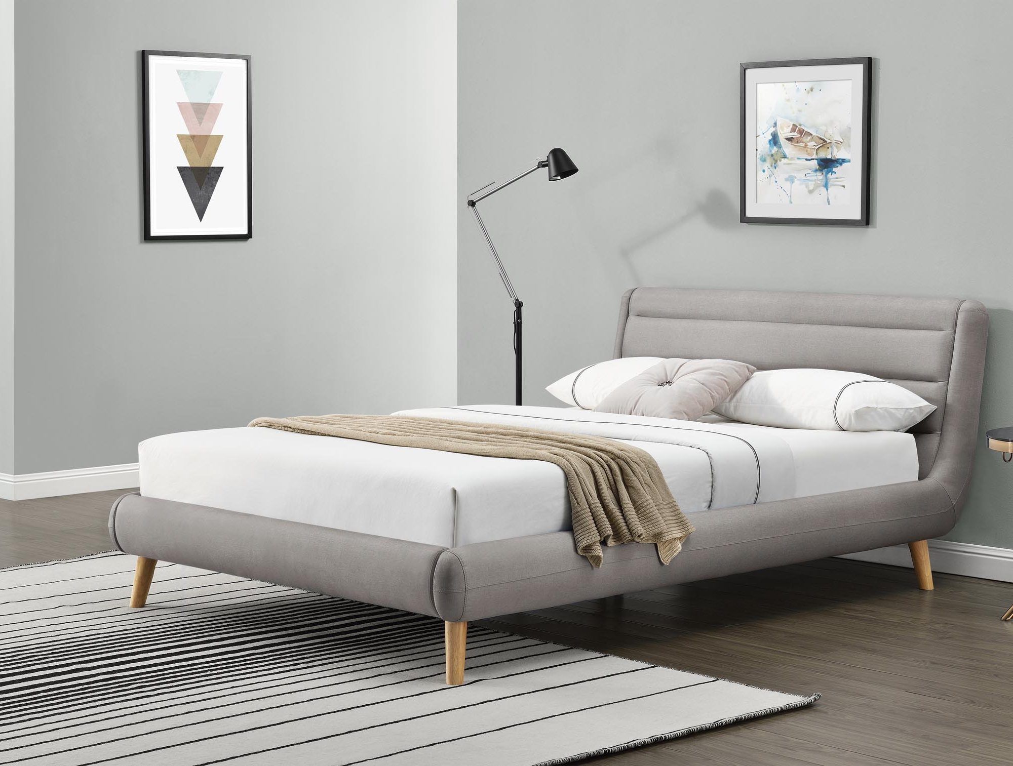 Manželská posteľ 160 cm Elanda (béžová) (s roštom)