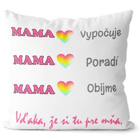 Vankúš Mama poradí (Veľkosť: 55 x 55 cm)