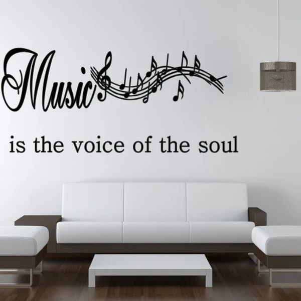 DomTextilu Nálepka na stenu nápis MUSIC IS THE VOICE OF THE SOUL 80 x 160 cm