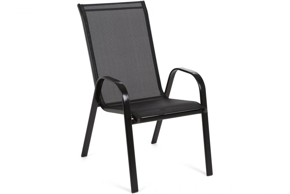 Záhradná stolička oceľ / textílie Čierna