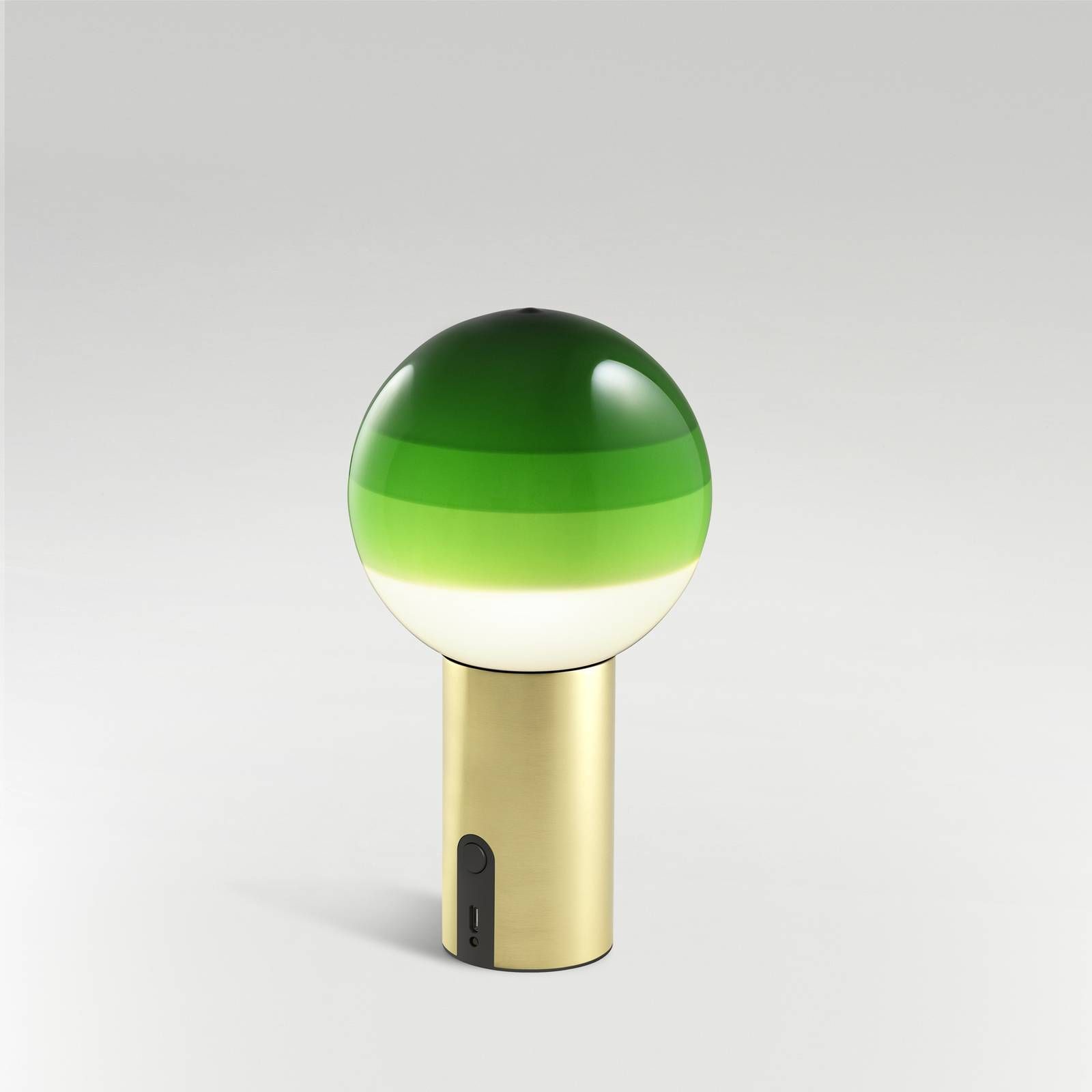 Marset MARSET Dipping Light stolová batérie zelená/mosadz, Obývacia izba / jedáleň, sklo, kov, 3.5W, K: 22.2cm