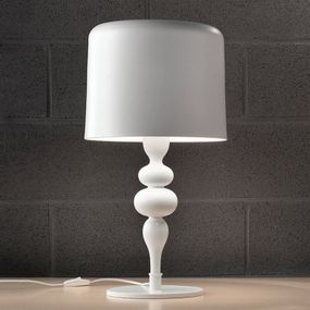 Masiero Stolová lampa Eva TL3+1G 75 cm, biela, Obývacia izba / jedáleň, kov, živica, sklo, K: 75cm