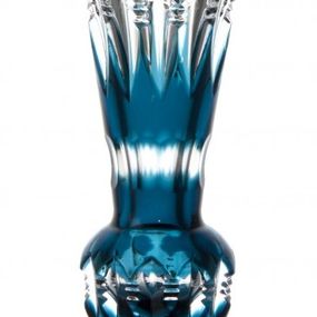 Krištáľová váza Brilant, farba azúrová, výška 180 mm