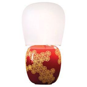 Kundalini Hive – keramická stolná lampa, červená, Obývacia izba / jedáleň, keramika, sklo, E27, 30W, K: 47cm