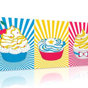 Obraz pop art cupcakes - 120x60