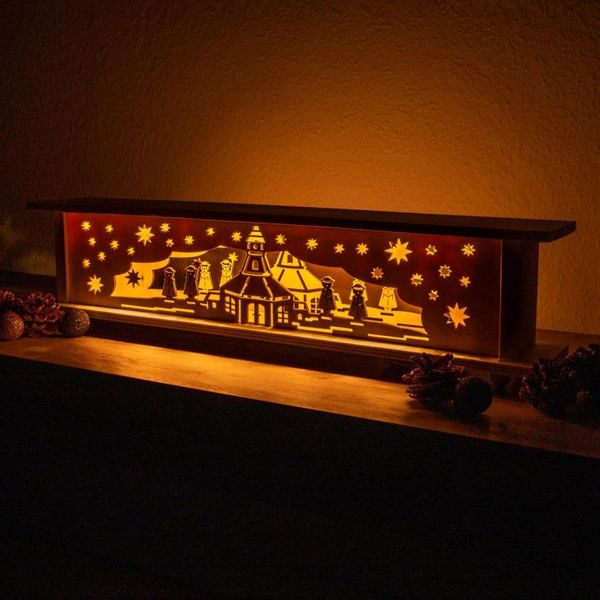 Nexos 65853 Vianočná drevená dekorácia - 10 LED