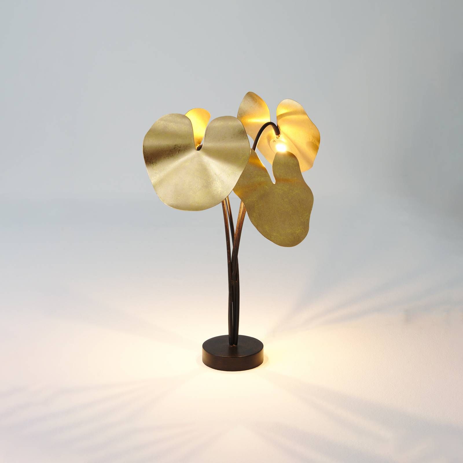 Holländer Stolová LED lampa Controversia so stmievačom zlatá, Obývacia izba / jedáleň, železo, 4W, L: 30 cm, K: 47cm