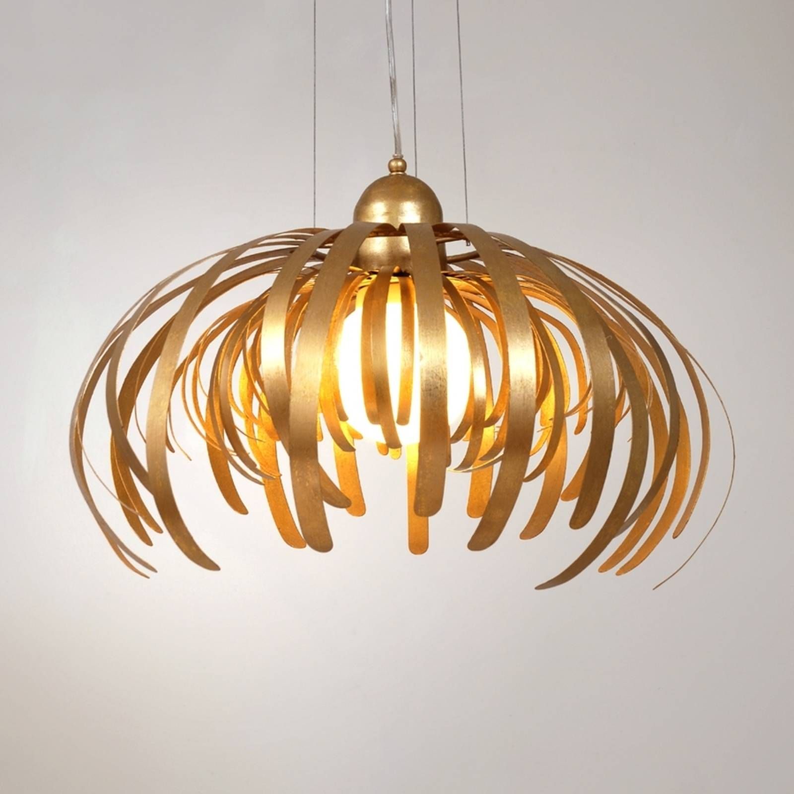 Holländer Alessia – veľkolepá zlatá závesná lampa, Obývacia izba / jedáleň, kov, E27, 100W