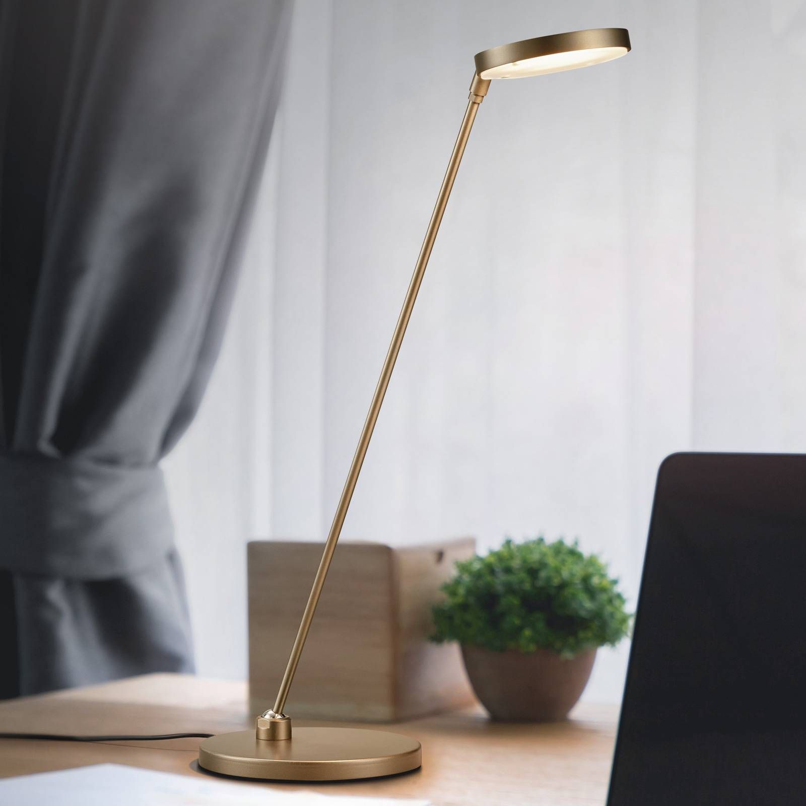 Knapstein Stolná LED lampa Thea-T, bronz, Obývacia izba / jedáleň, kov, 12.8W, K: 56cm