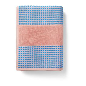 Modro-ružový froté uterák z Bio bavlny 50x100 cm Check – JUNA