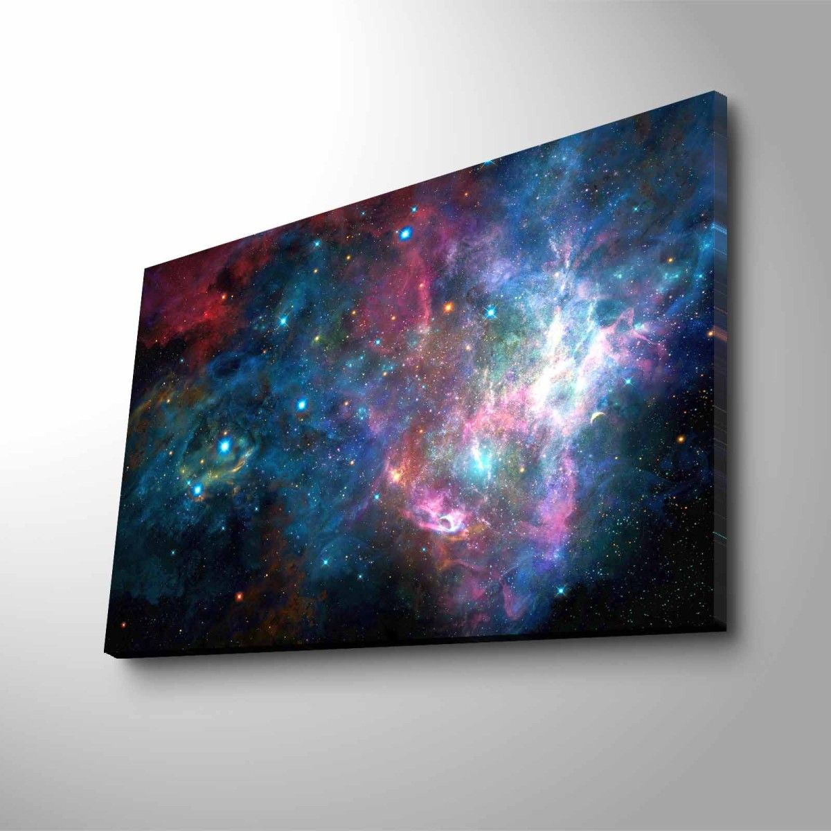 Obraz s LED osvetlením FAREBNÁ GALAXIA 45 x 70 cm