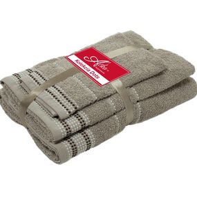 Darčekový 3 SET Taupe | Uteráčik 50x30, uterák 50x100, osuška 70x140