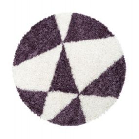 Ayyildiz koberce AKCIA: 120x120 (průměr) kruh cm Kusový koberec Tango Shaggy 3101 lila kruh - 120x120 (priemer) kruh cm