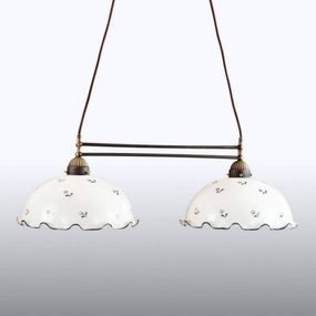 austrolux by Kolarz KOLARZ Nonna trámová závesná lampa bielo-modrá, Obývacia izba / jedáleň, kov, sklo, E27, 75W, P: 75 cm, L: 30 cm