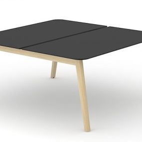 NARBUTAS - Dvojmiestny pracovný stôl NOVA WOOD HPL 140x164 cm
