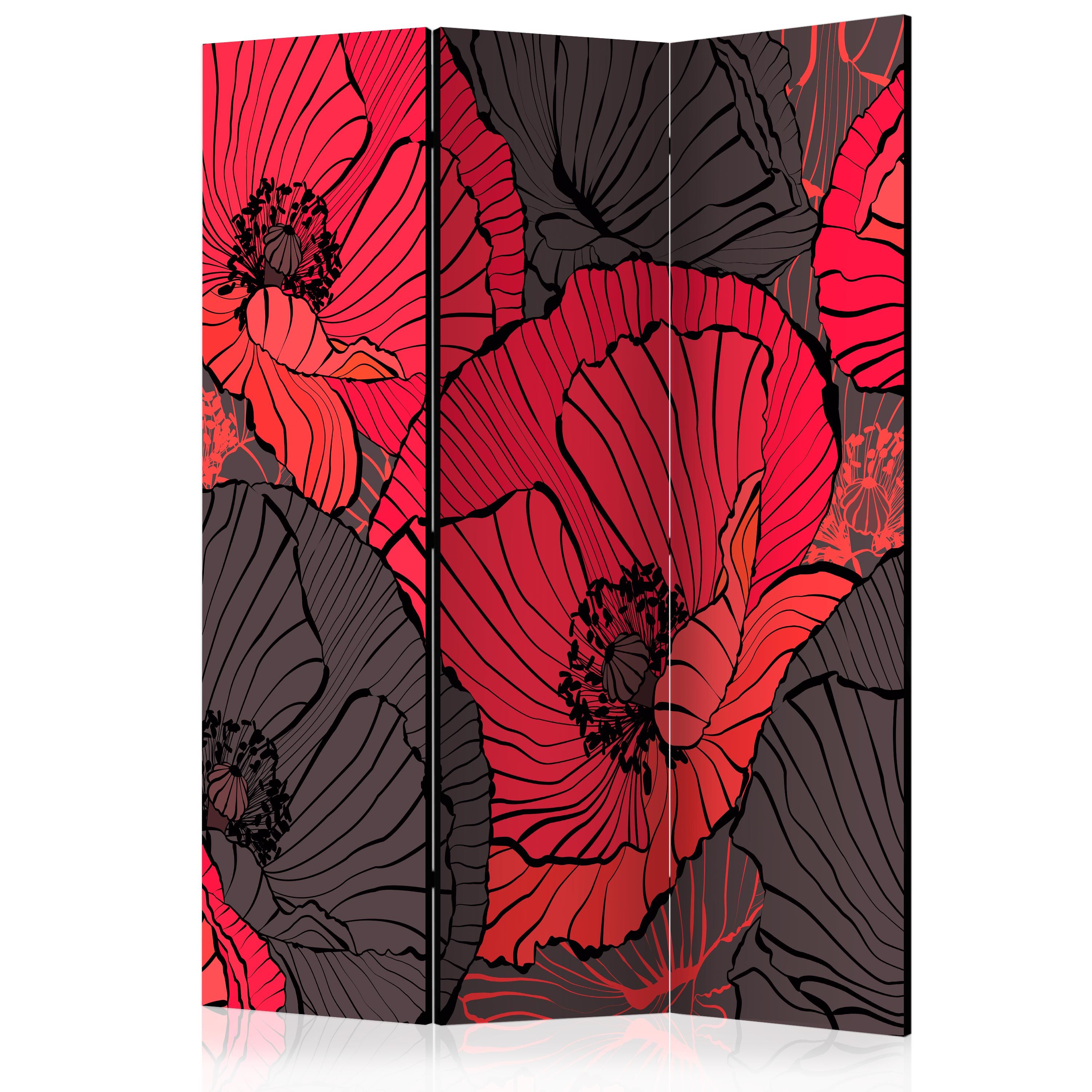 Artgeist Paraván - Pleated poppies [Room Dividers]