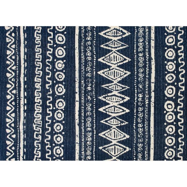 Modro-biely bavlnený koberec Webtappeti Ethnic, 55 x 110 cm