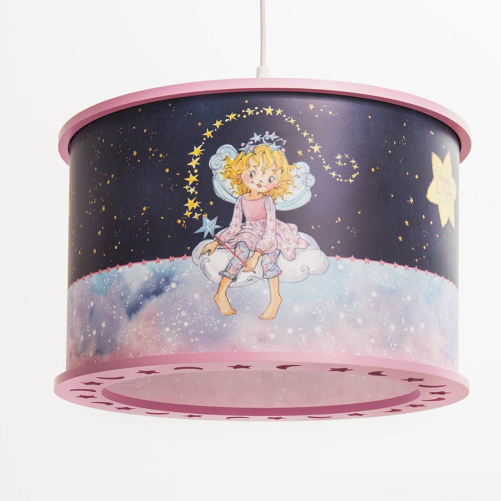 Elobra Závesná lampa Princezná Lillifee, Hviezdne čaro, Detská izba, plast, E27, 40W, K: 25cm