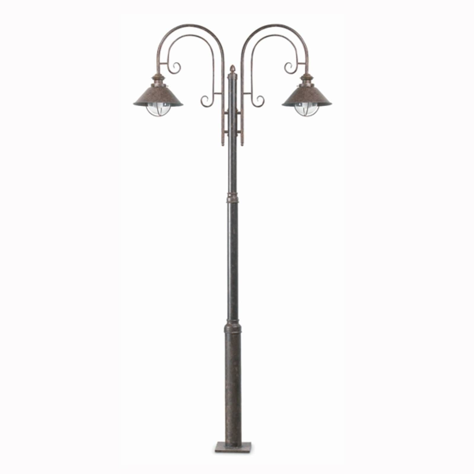 FARO BARCELONA Stĺpové svietidlo Nautica, 2-pl., železo, sklo, E27, 12W, L: 109 cm, K: 225cm