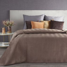 DomTextilu Hnedý obojstranný prehoz na posteľ s dekoračným prešívaním Šírka: 170 cm | Dĺžka: 210 cm 28385-209339