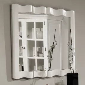 Estila Provensálske zrkadlo Deliciosa s luxusným masívnym bielym rámom 125cm