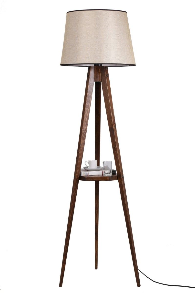 Stojacia lampa Sehbali III 160 cm hnedá/béžová