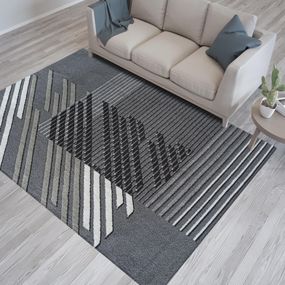 DomTextilu Dizajnový koberec sivej farby s pruhmi 70518-247083