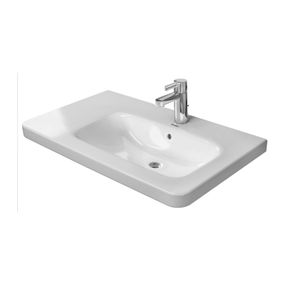 Duravit DuraStyle - Umývadlo do nábytku, asymetrické, 3 otvory pre armatúru prepichnuté, 80x48 cm, biele 2326800030