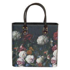 Tmavo tyrkysová kvetovaná taška Colette - 28 * 14 * 28/39 cm
