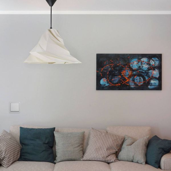 Tagwerk Závesná lampa Twister, béžová, Obývacia izba / jedáleň, biomateriál, kov, E27, 40W, K: 25cm