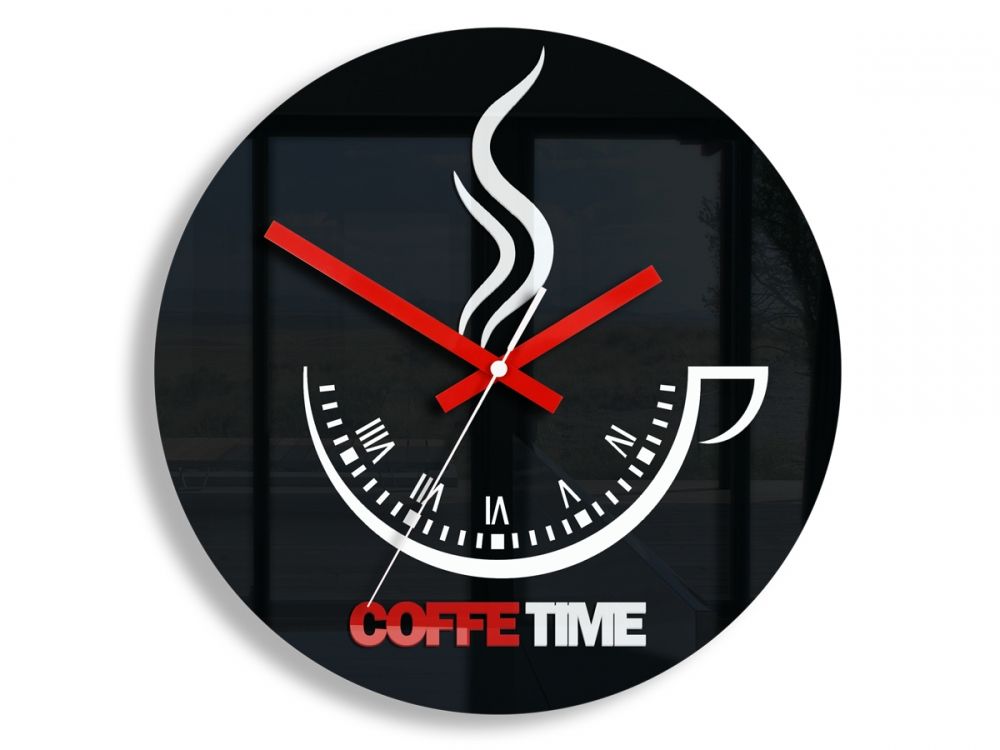 Nástenné hodiny Coffe Time čierne