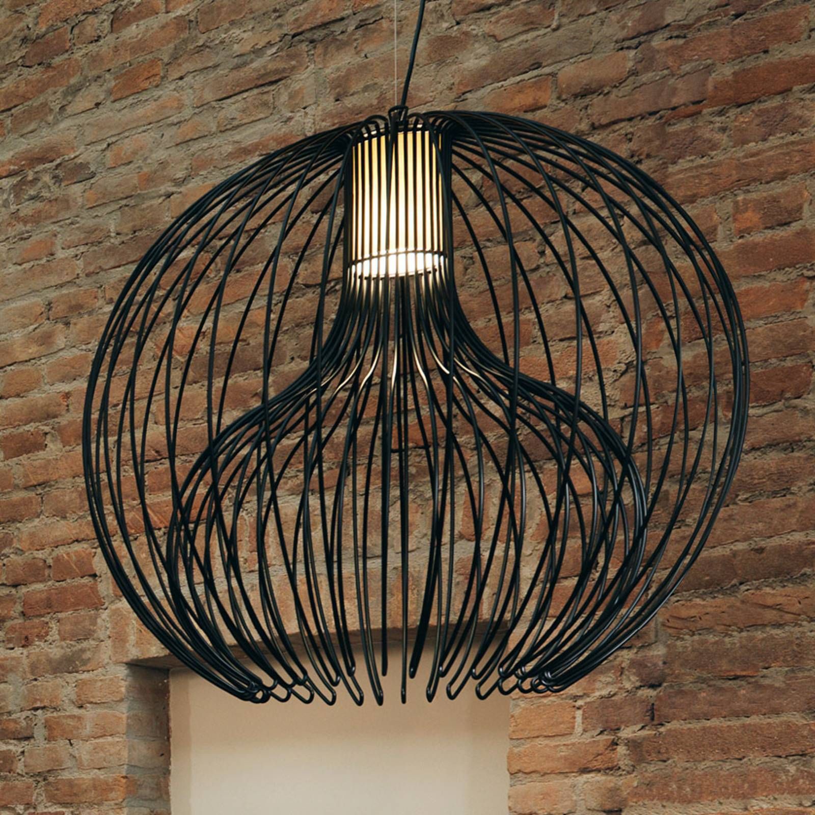 Modo Luce Icaro Ball závesná lampa Ø 60 cm čierna, Obývacia izba / jedáleň, kov, E27, 42W, K: 57cm