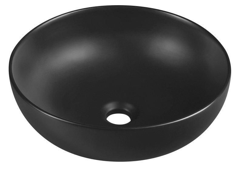 SAPHO - RONDANE keramické umývadlo Ø 41 cm, na dosku, čierna mat AR435B