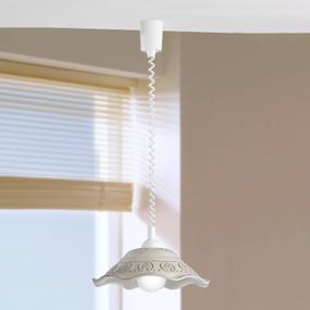 Ceramiche Rustikálna závesná lampa FRANCA, Obývacia izba / jedáleň, keramika, plast, E27, 100W