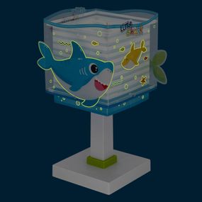 Dalber Little Shark stolová lampa s motívom mora, Detská izba, plast, E14, 8W, P: 17 cm, L: 13.5 cm, K: 29cm